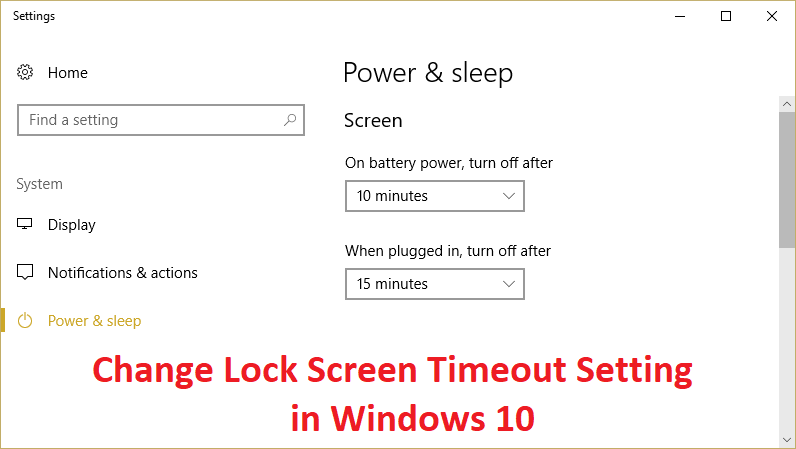Modifica l'impostazione di timeout della schermata di blocco in Windows 10