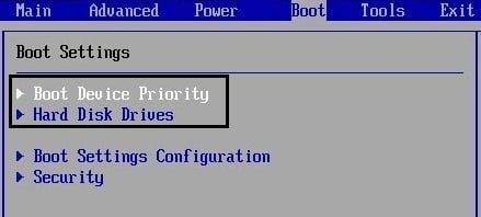 L'ordine di avvio è impostato su Disco rigido